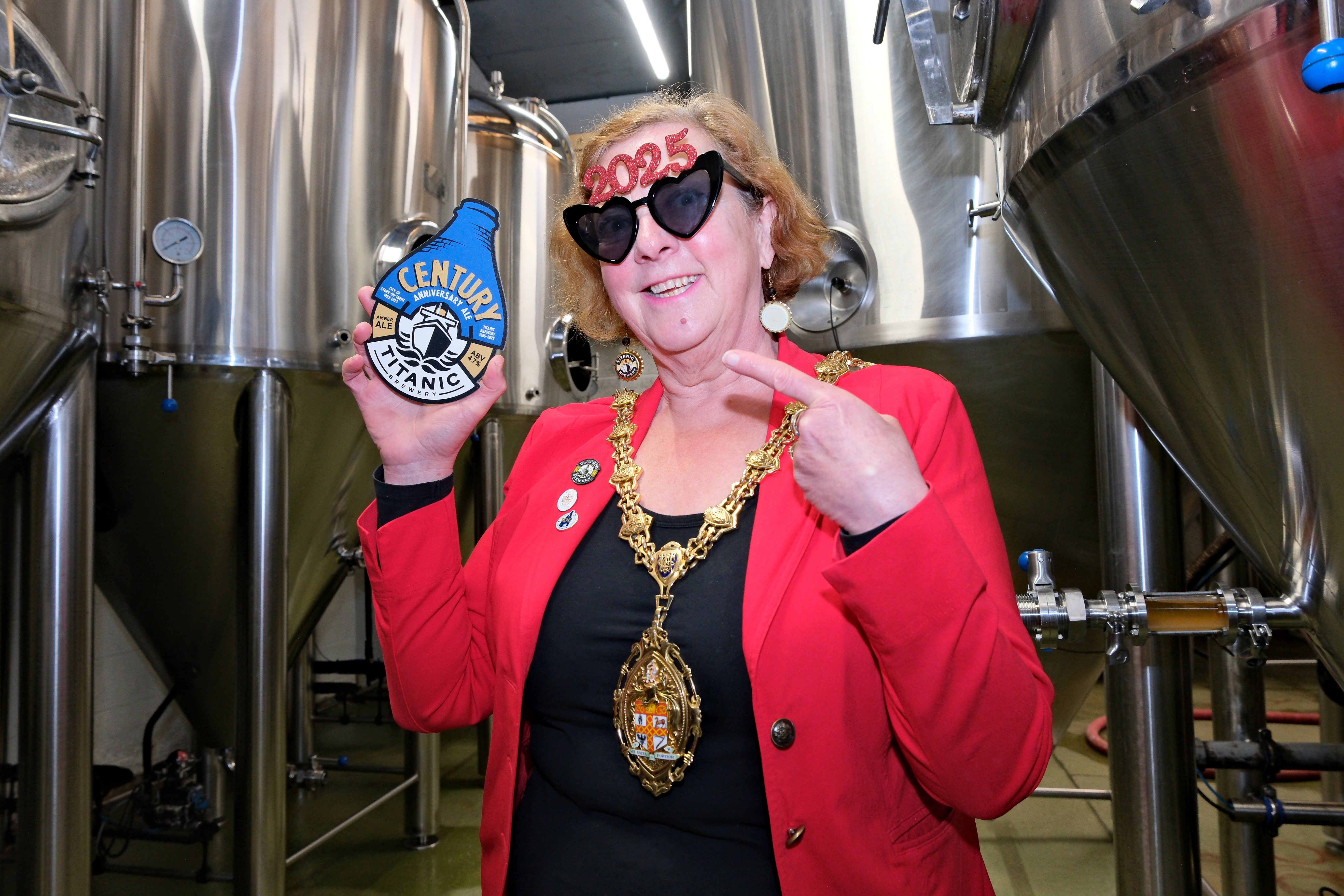 Titanic Centenary Ale launch at Titanic Brewery. Picture of Lord Mayor Cllr Lyn Sharpe